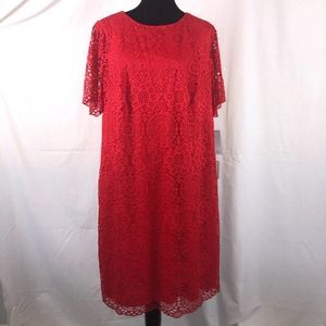 Laundry by Shelli Segal Lace Cap Sleeve Dress 18W